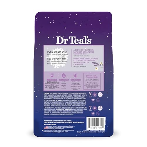 Cristales de Dr Teal's Sal Epsom para relajación y confort