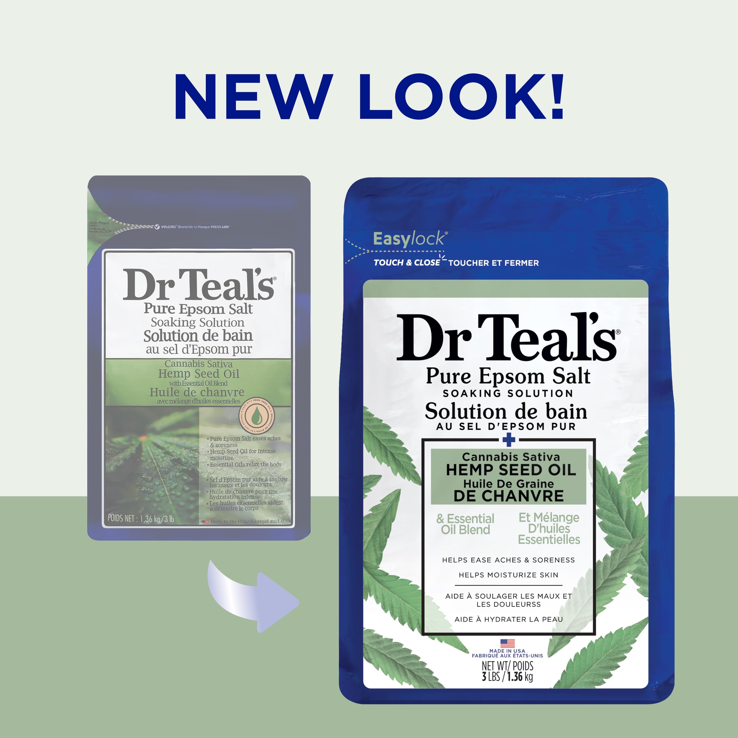 Envase de 3 lb de Dr Teal's listo para uso doméstico