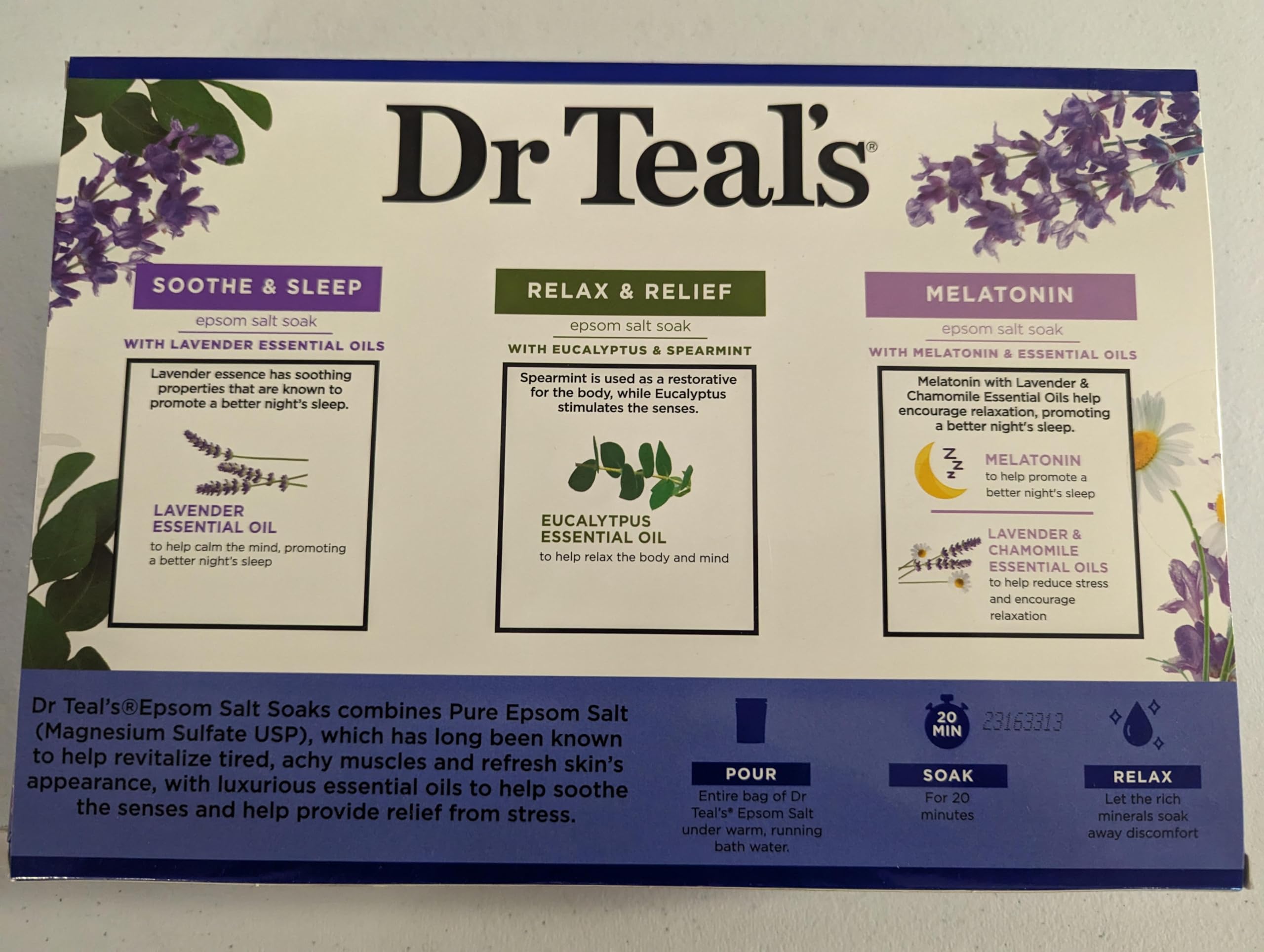 Dr Teal's set regalo relajación con tres sales de epsom para spa en casa