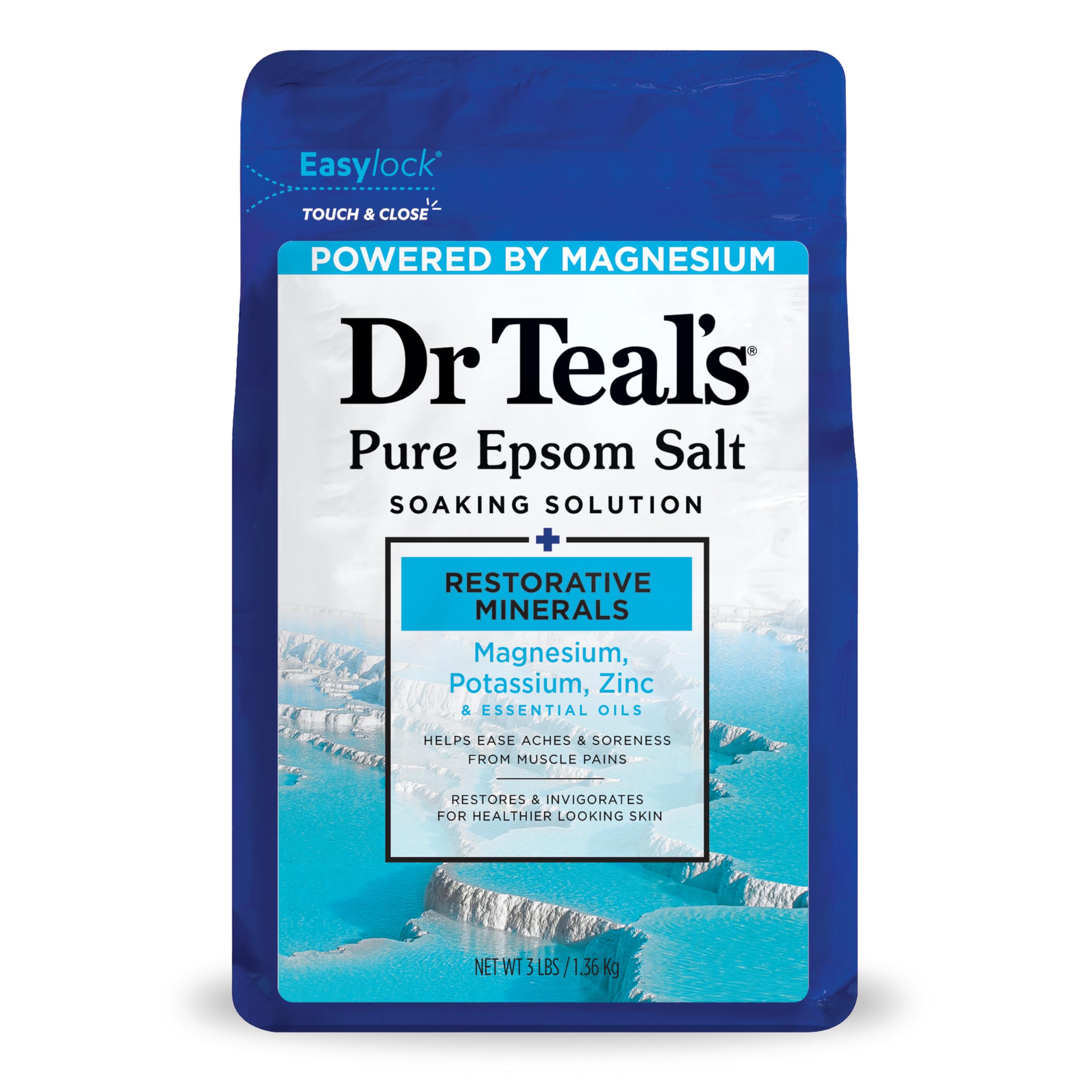 Dr Teal's Sal de Epsom Pura en bote para una experiencia relajante en casa.