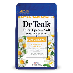 Dr Teal's Sal Epsom banio, manzanilla, envase 48oz para relajación diaria