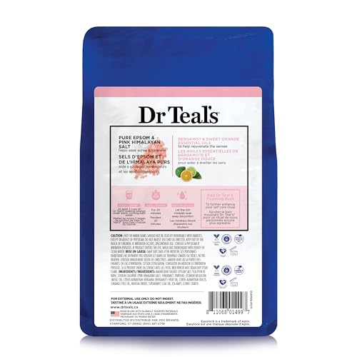Dr Teal's Sal Epsom - minerales rosa Himalaya reponen minerales y bienestar.