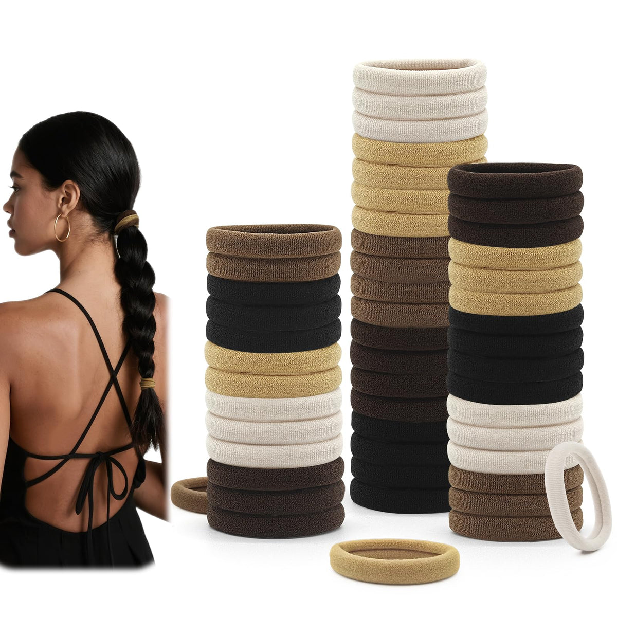 Dreamlover cinta para pelo neutra de mujer, sujeción suave para coletas diarias.