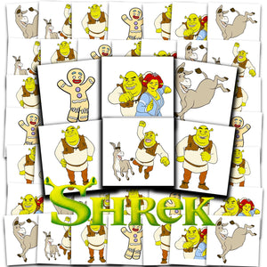 Tatuajes Shrek de DreamWorks 2x2: ideal para fiestas infantiles y diversión rápida.