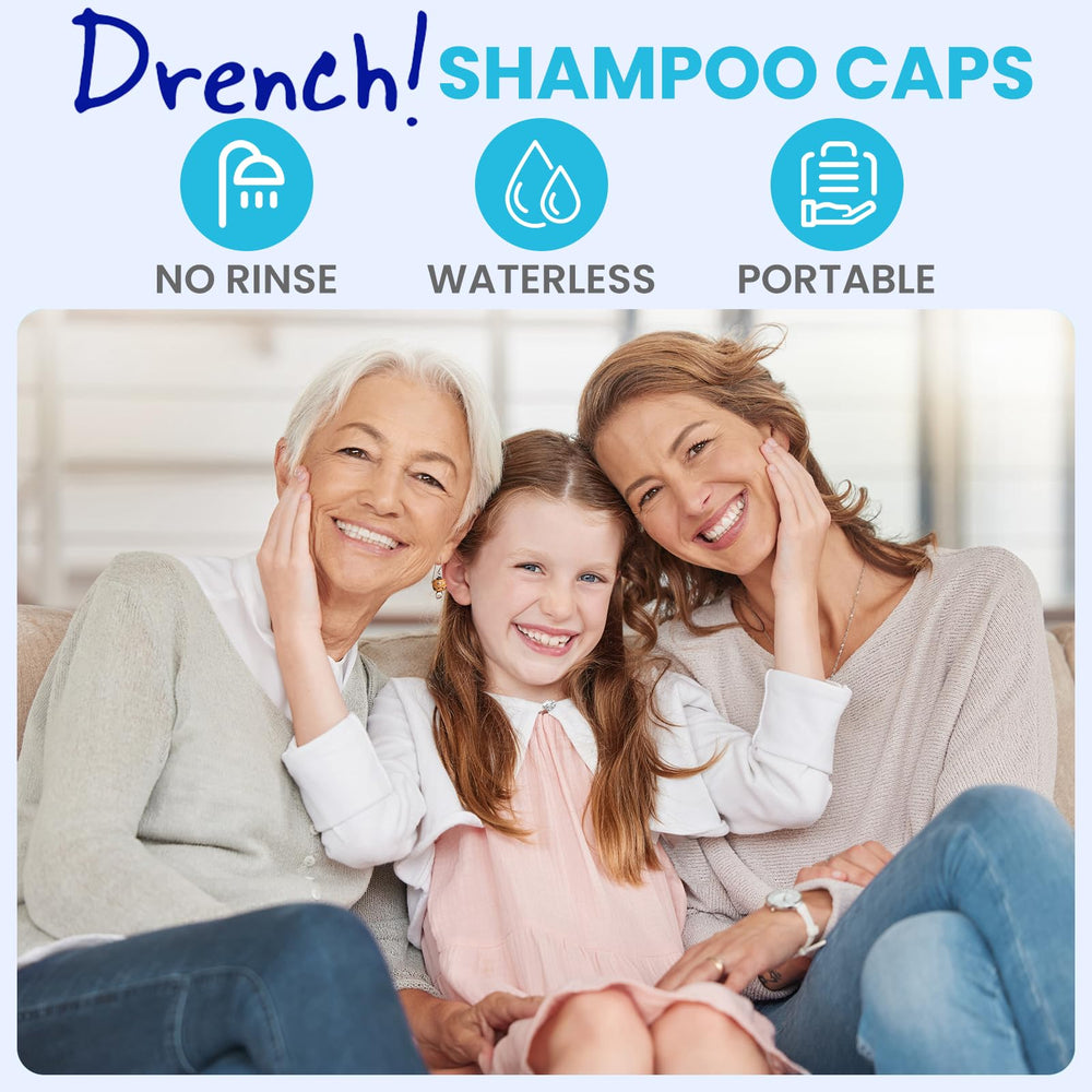 Drench! gorras de champú: enriquecidas con aloe vera y vitamina E para hidratar.