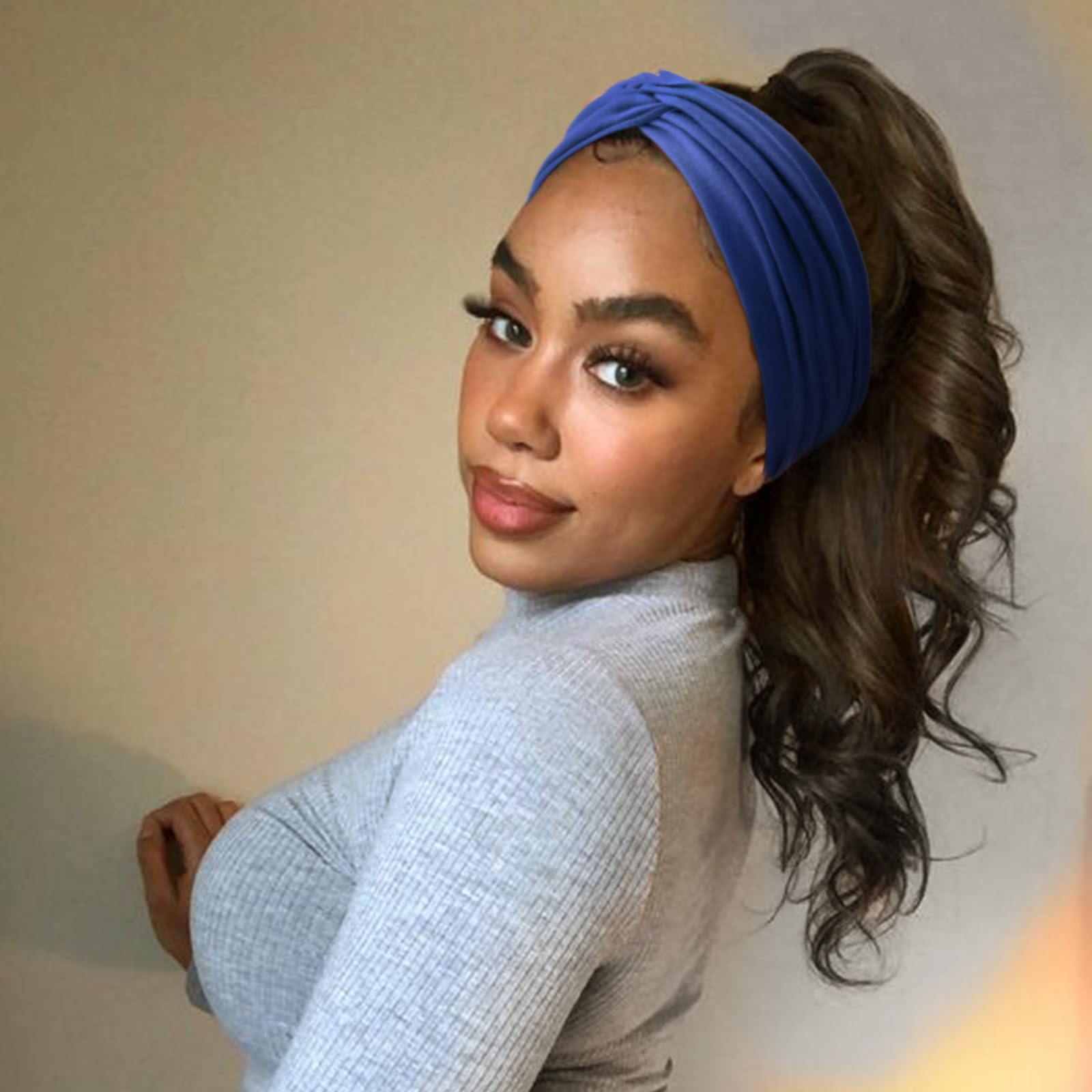DRESHOW turbán headbands colores sólidos, complemento perfecto para cualquier conjunto