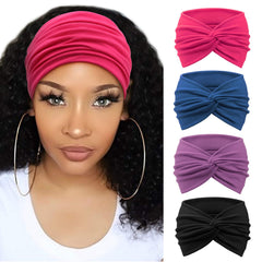 DRESHOW turbán headbands cuatro-pack, cómodo elástico y uso diario
