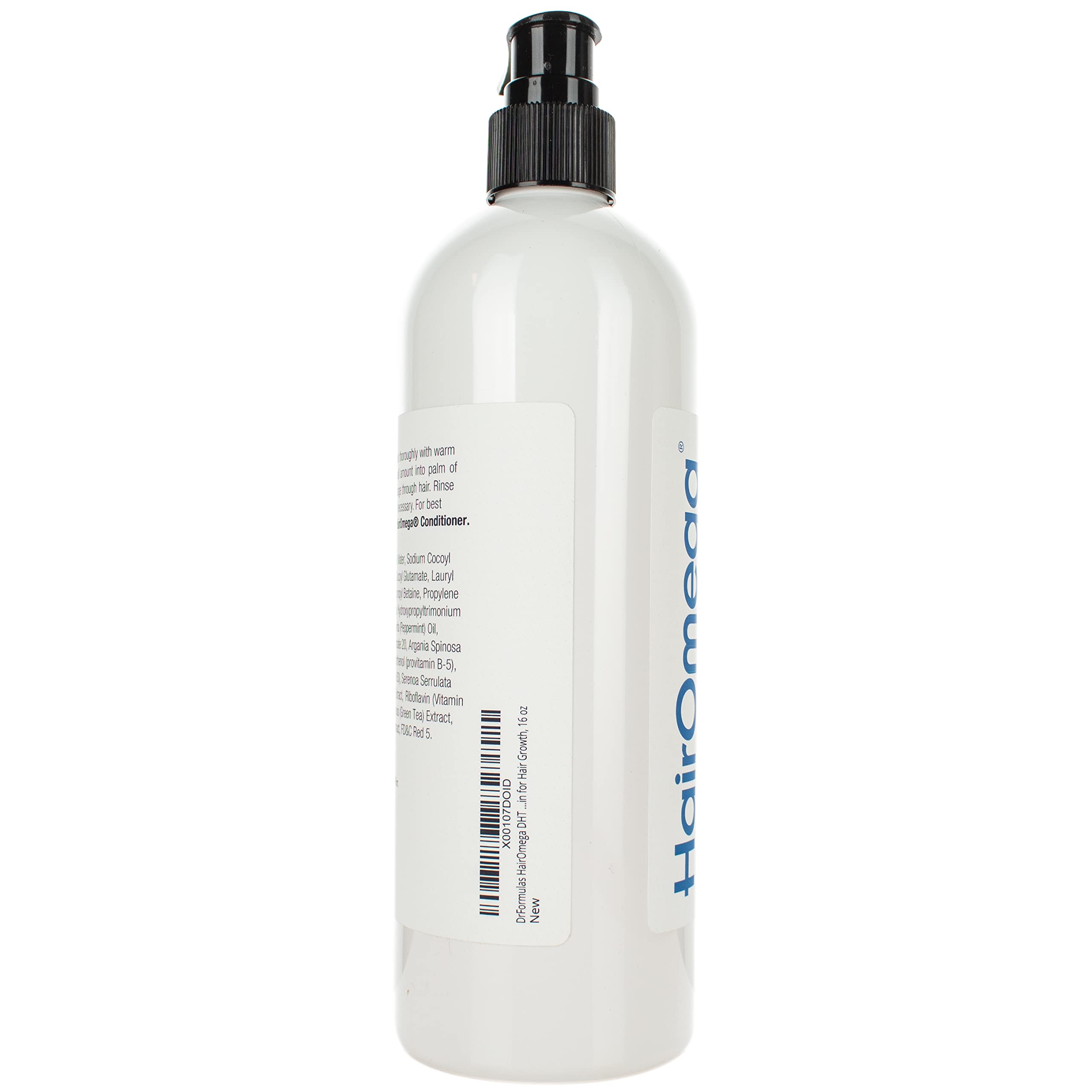 DrFormulas HairOmega shampoo aplicación en ducha para cabello limpio y suave.