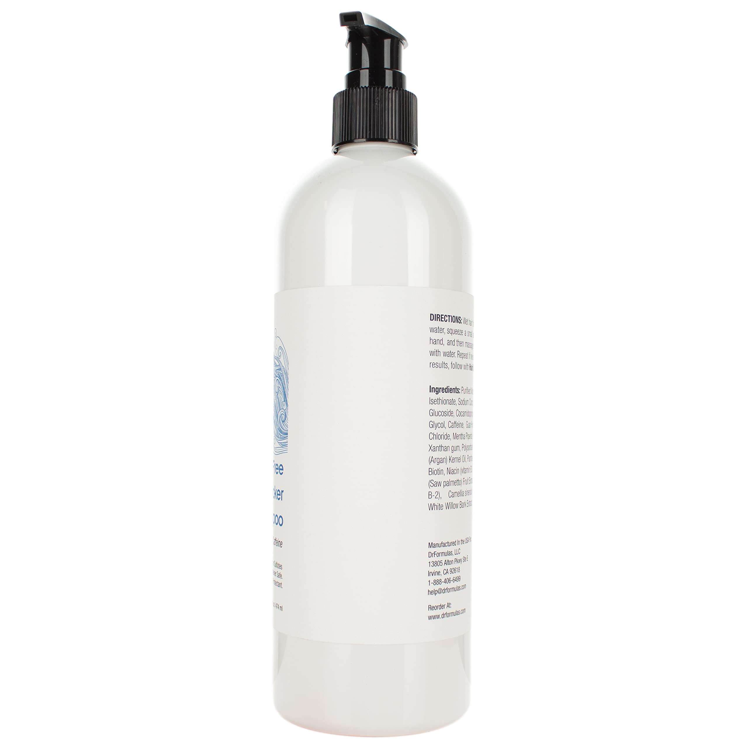 DrFormulas HairOmega ingredientes clave: cafeína y argán para fortalecimiento del cabello.