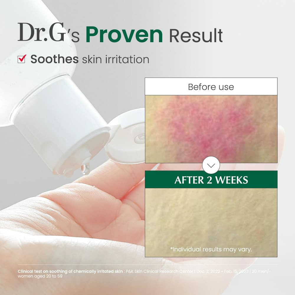 Dr.G Tonico con 5-cica y extractos para una exfoliación suave.