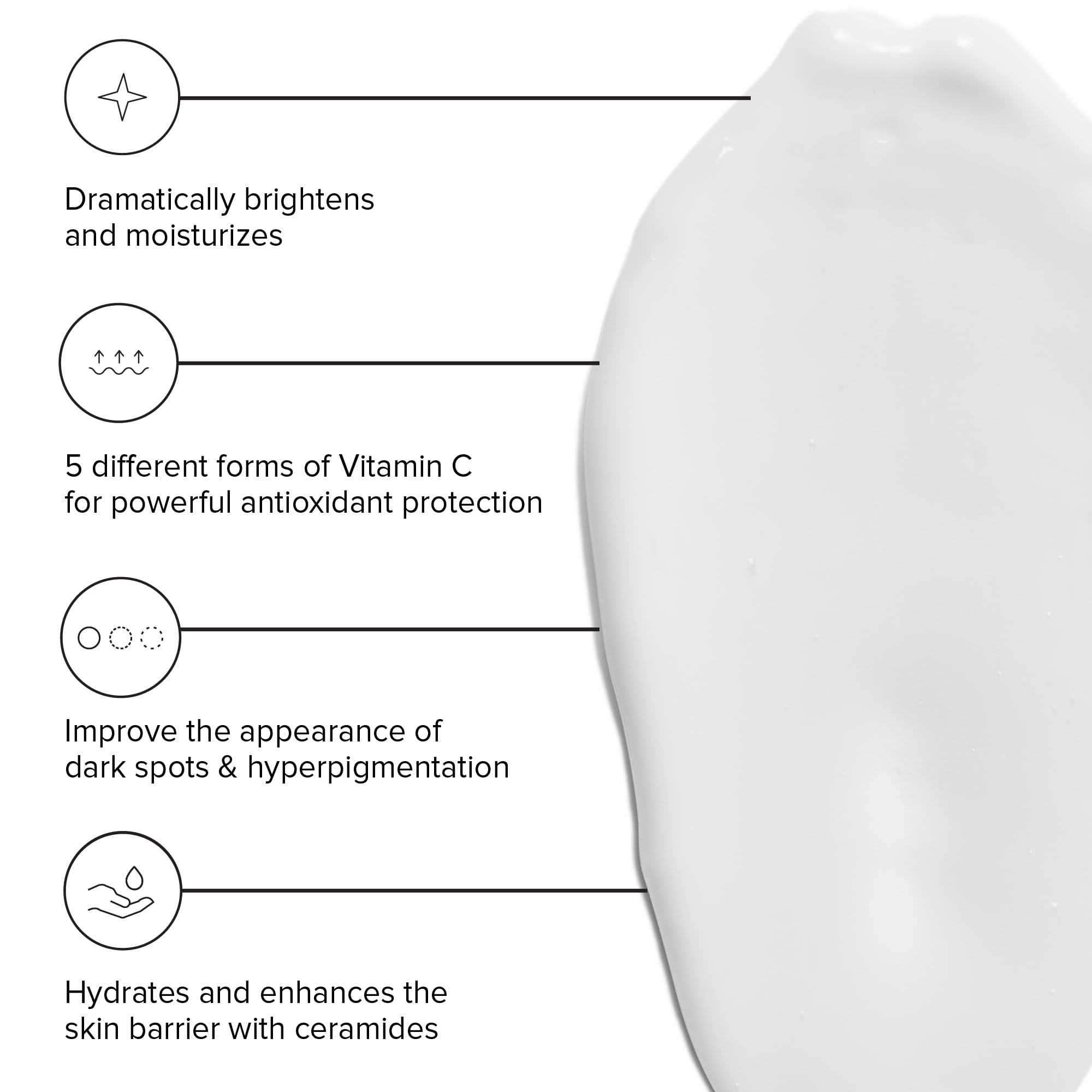 DRMTLGY Crema de Vitamina C, textura sedosa para un rostro más radiante.