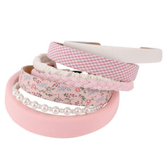 Diadema Drnytunk con perlas y flores rosa, ideal para completar tu atuendo en eventos.