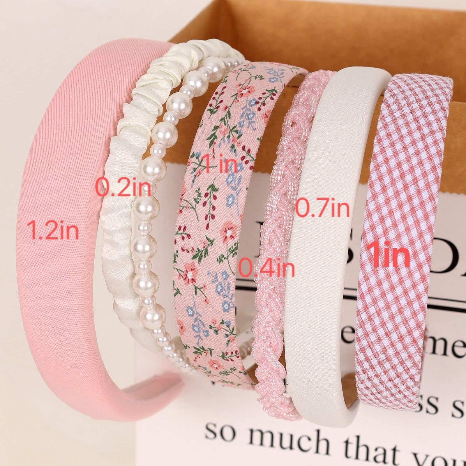 Diadema Drnytunk ancha con perlas, ofrece estabilidad sin deslizamiento durante el día.
