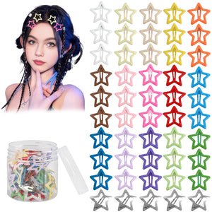 Drnytunk prendedores pelo estrella multicolor en primer plano, ideal para peinados creativos.