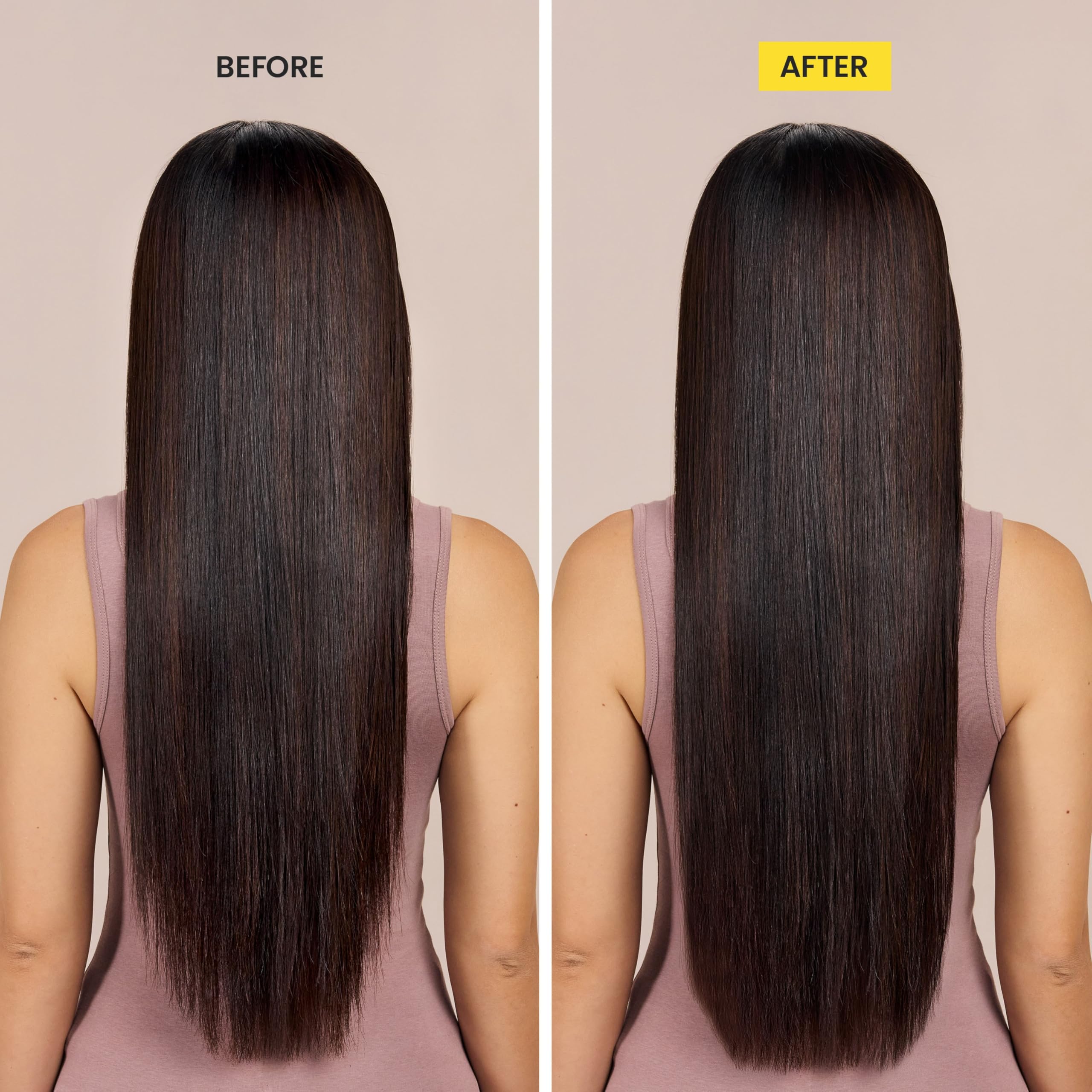 Drybar Liquid Glass: aplicación del serum en el cabello para suavidad sin pesadez.