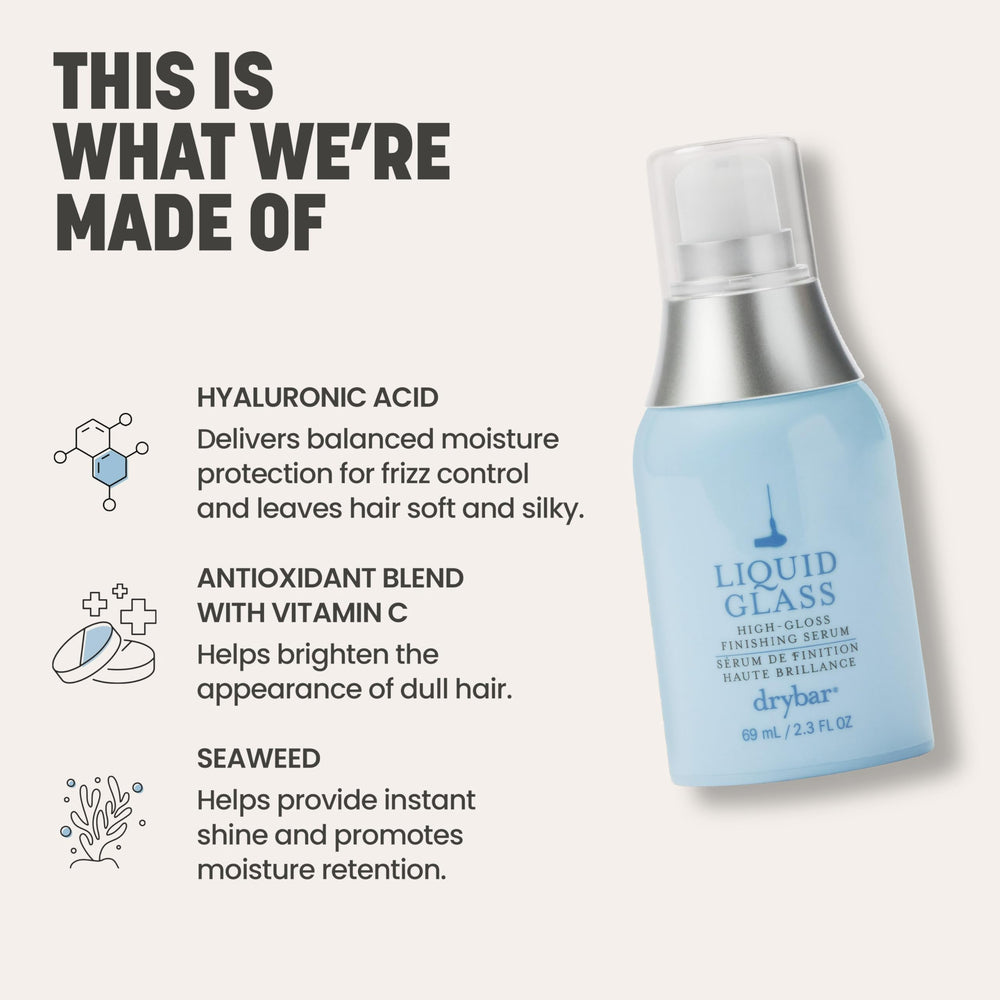 Drybar Liquid Glass: detalle de la textura ligera que controla el frizz.