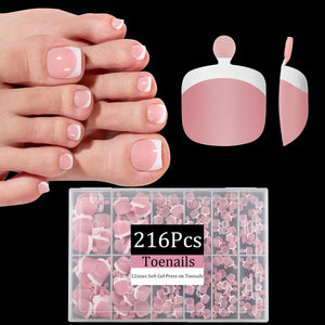 Dsixnails puntas-uñas-pie-rosadas, apariencia pulida rápida para tus pies en casa.