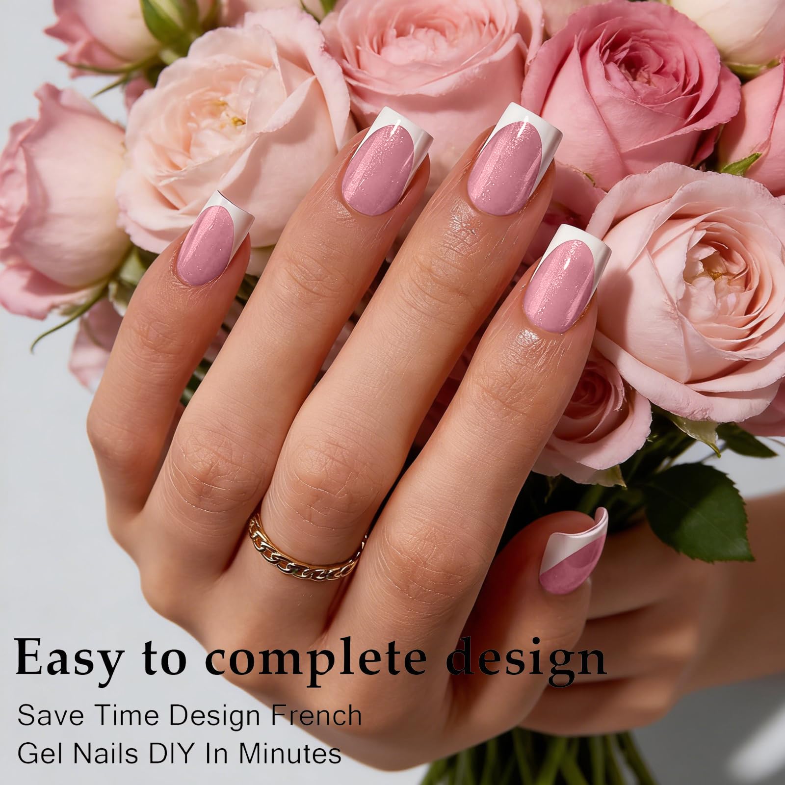Dsixnails tip frances gel suave rosado para uñas naturales.
