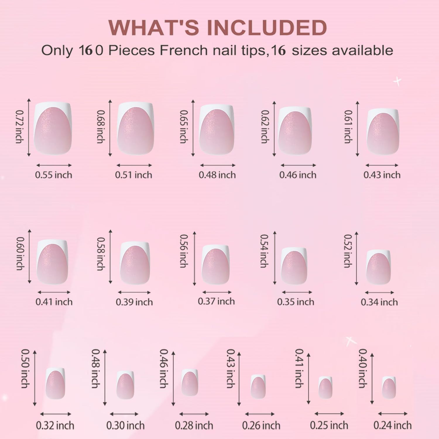 Dsixnails variedad de tallas facilita hallar la talla ideal.