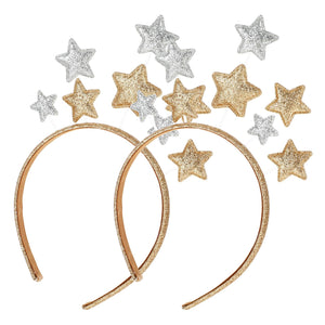 DSLSQD diadema estrella oro frontal, brillo festivo para un estilo destacado