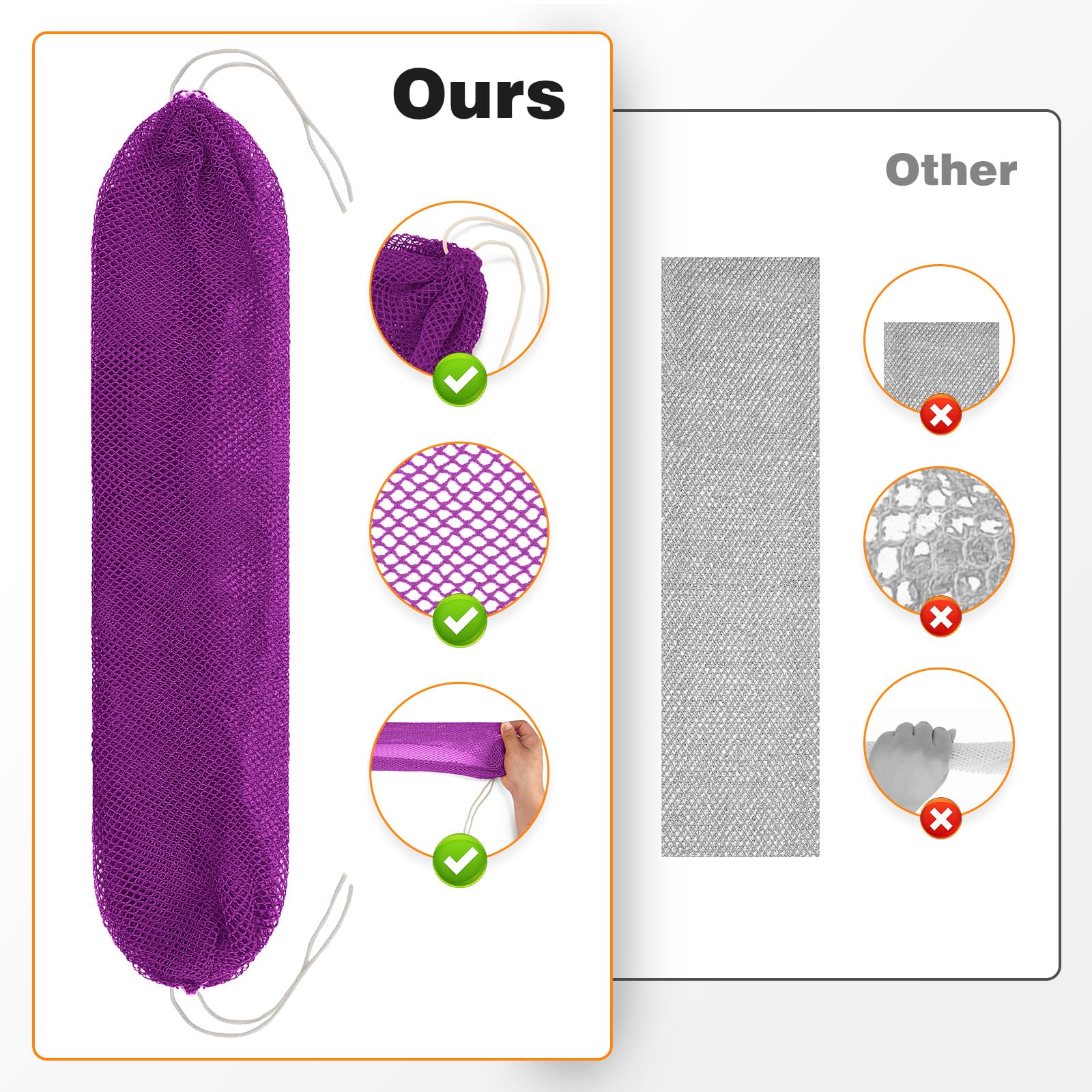 DTFRLD esponja net africana morada lateral para ducha cómoda