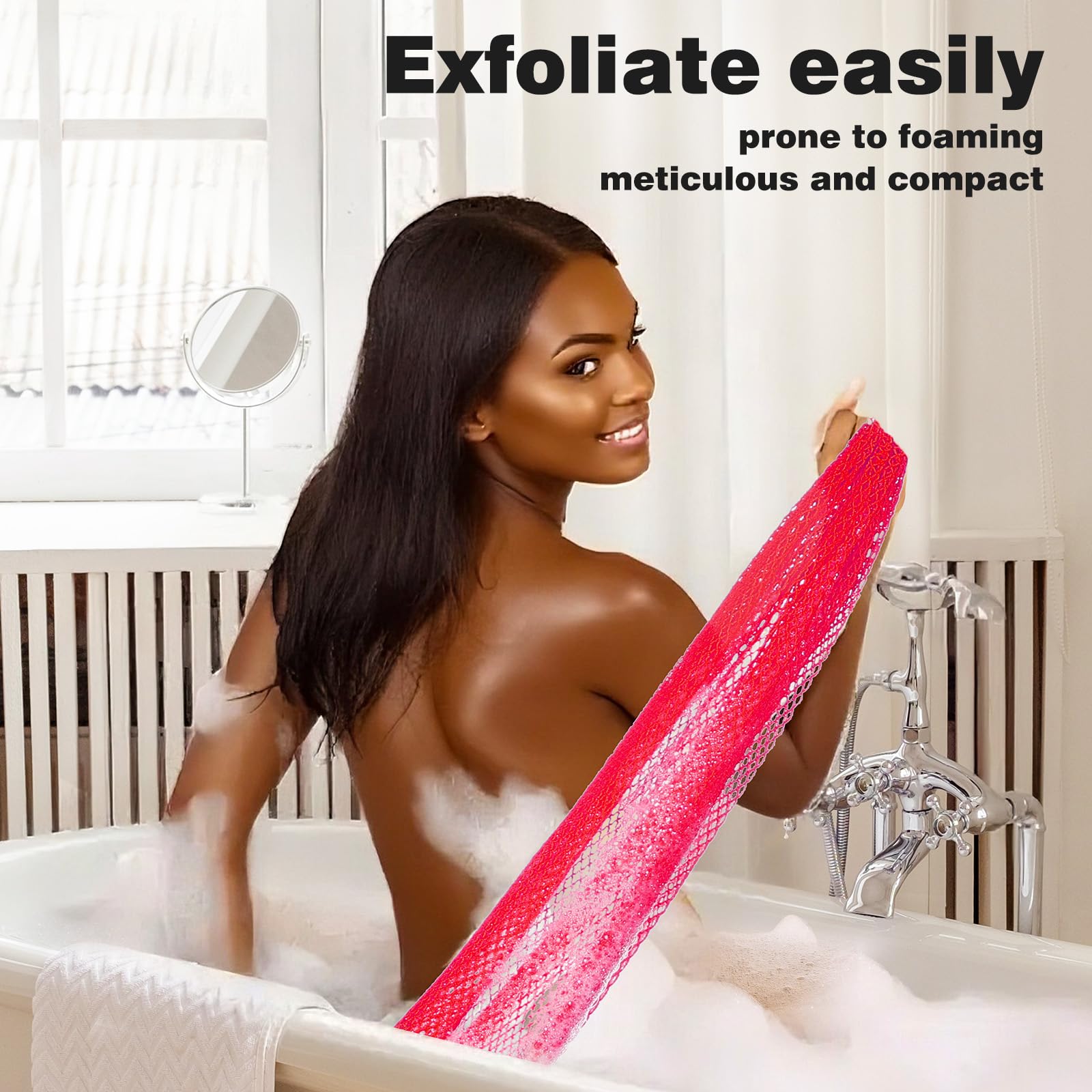 DTFRLD esponja net africana roja frontal para exfoliar