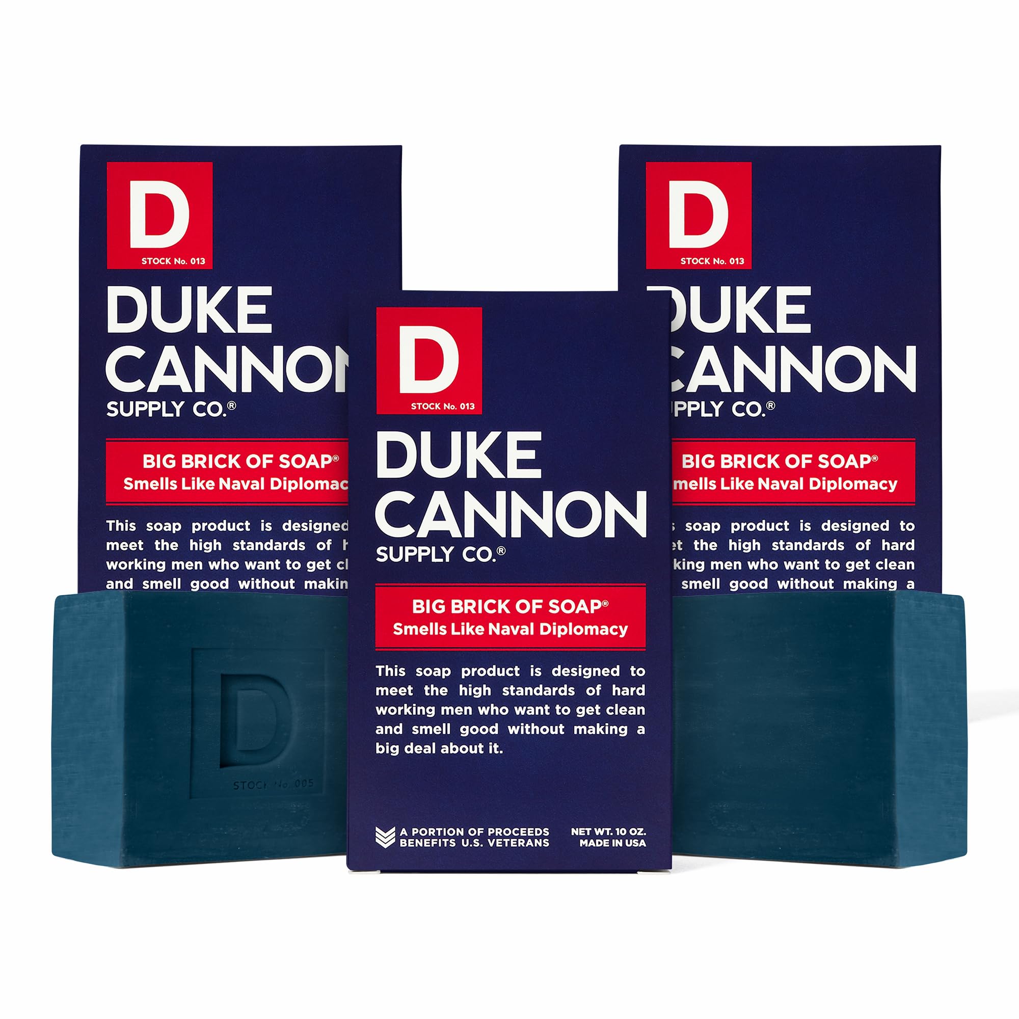 Duke Cannon Naval Diplomacy: jabón ladrillo grande para limpieza intensa con aroma marino.