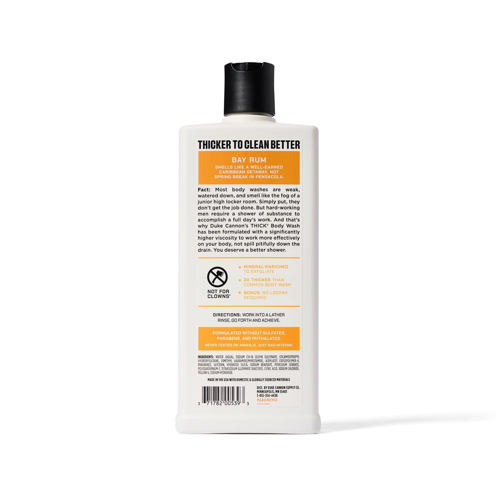 Duke Cannon Thick textura espesa cubre la piel con espuma abundante