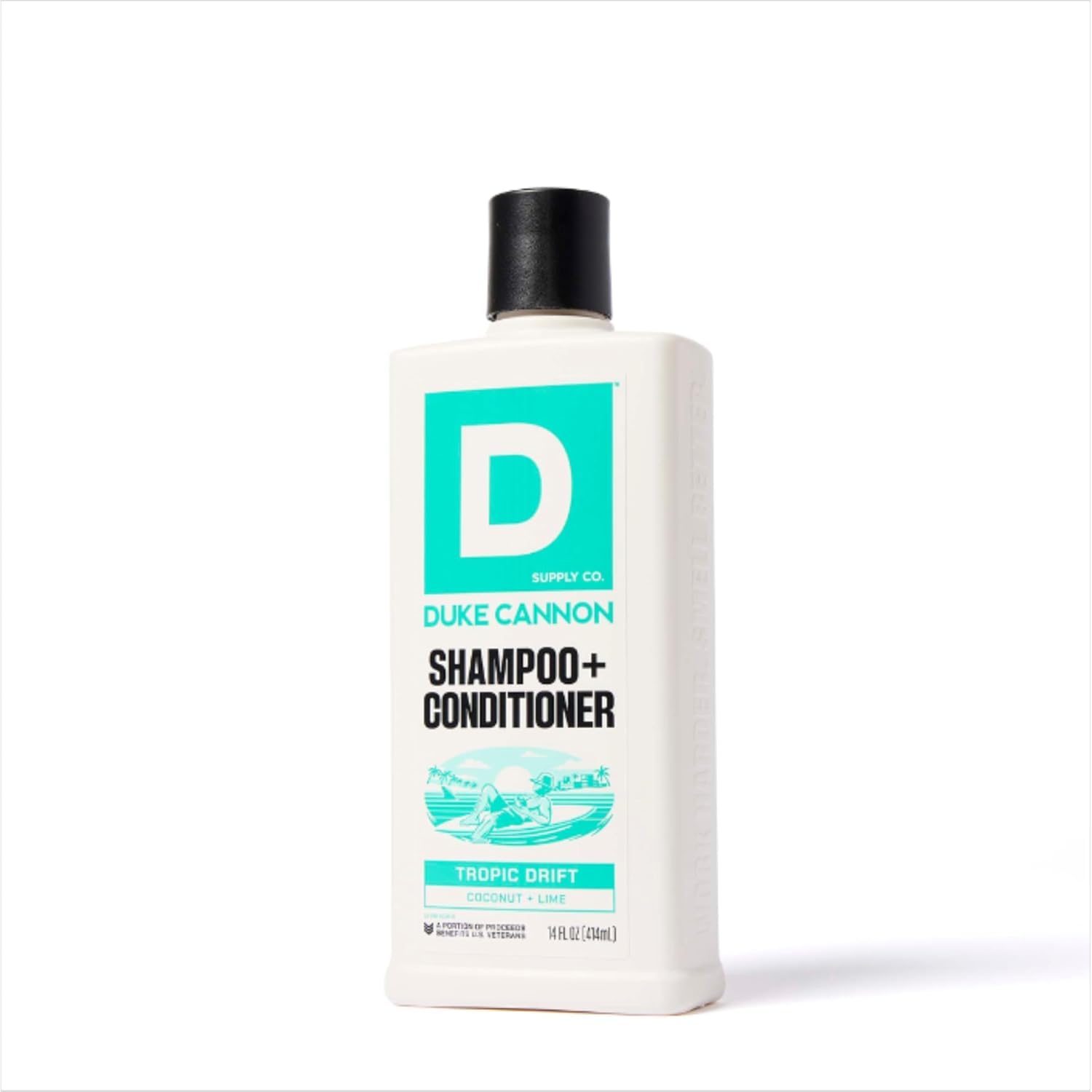 Duke Cannon Tropic Drift: acercamiento de árbol de té y mentol para frescura.