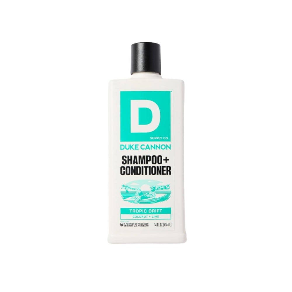 Duke Cannon Tropic Drift: botella frontal para lavado suave diario.
