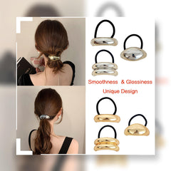 Cierres metalicos de Duleylv en oro con forma geometrica, ideal para peinados elegantes.