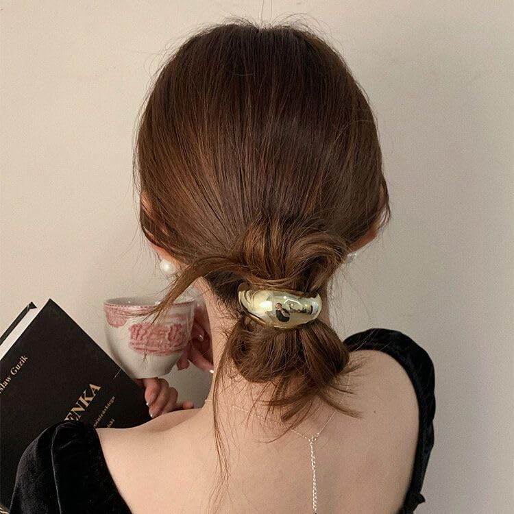 Gomas para el pelo Duleylv con acabado en oro y diseno clasico, combina con estilos diarios.