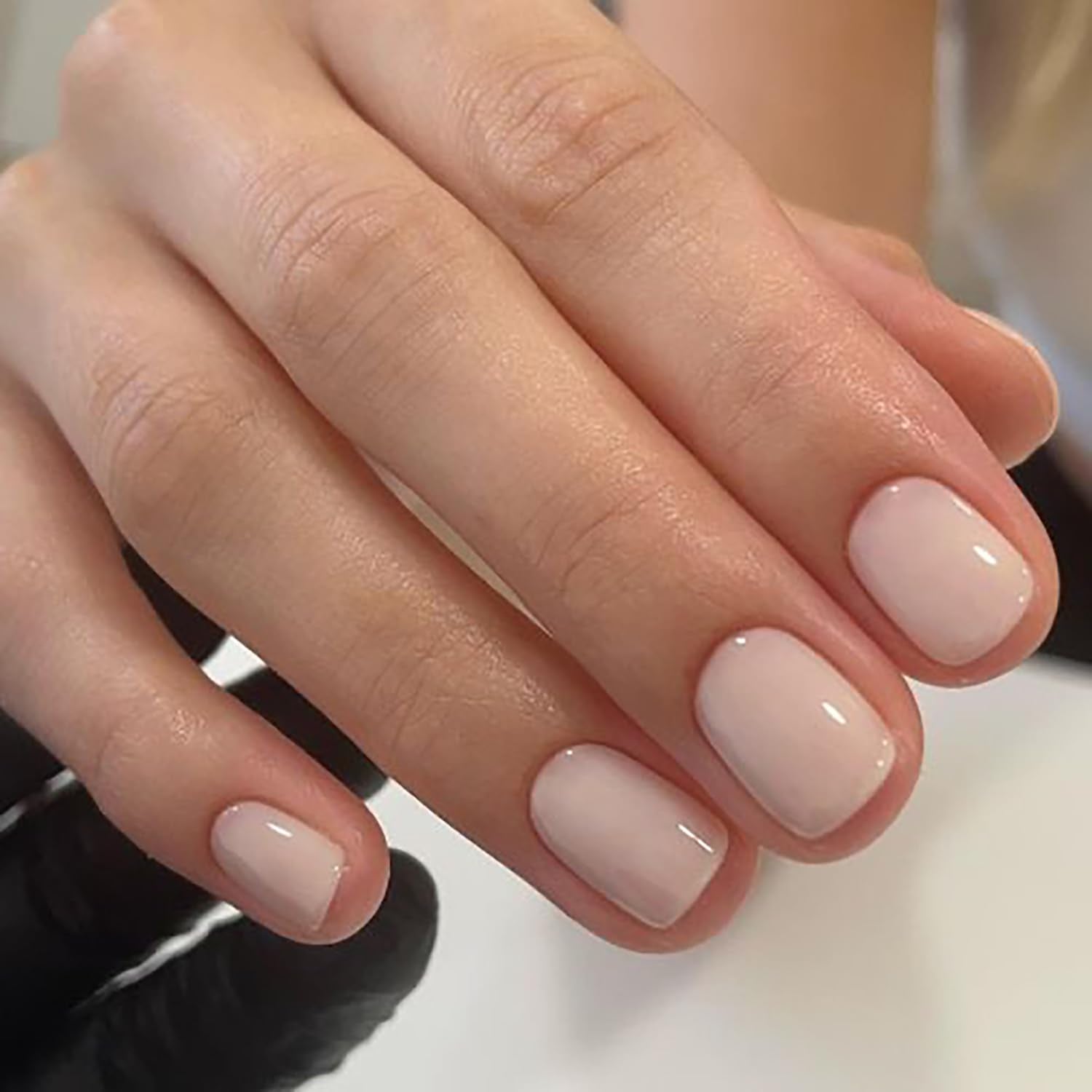 Uñas postizas Dulyork leche blanco, diseño corto y cuadrado para manicura rápida