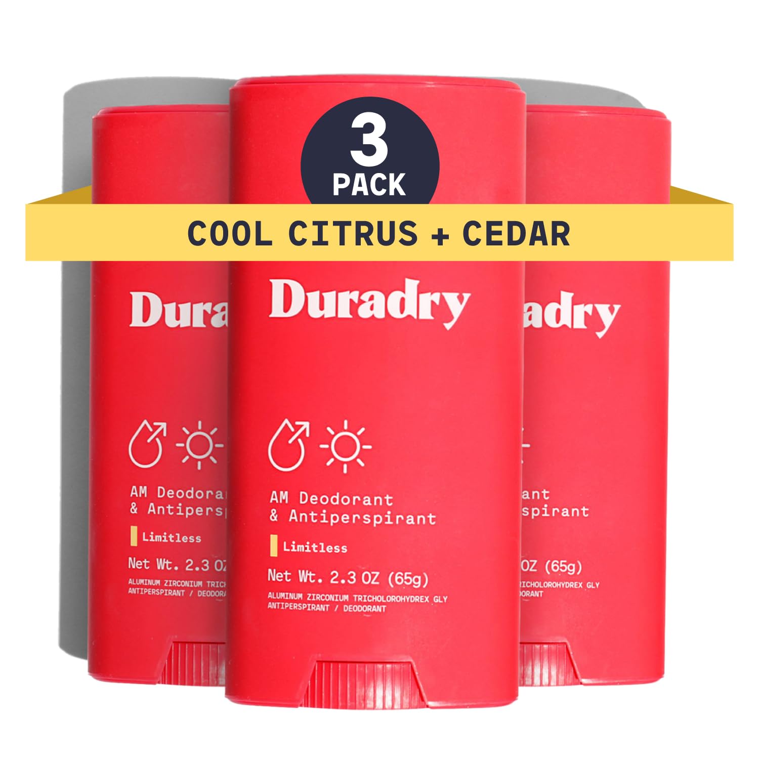 Duradry barra antitranspirante para axilas ofrece protección duradera.