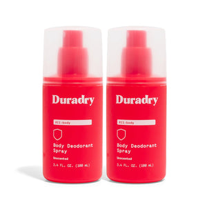 Duradry desodorante para el cuerpo en botella, protección durante todo el día.