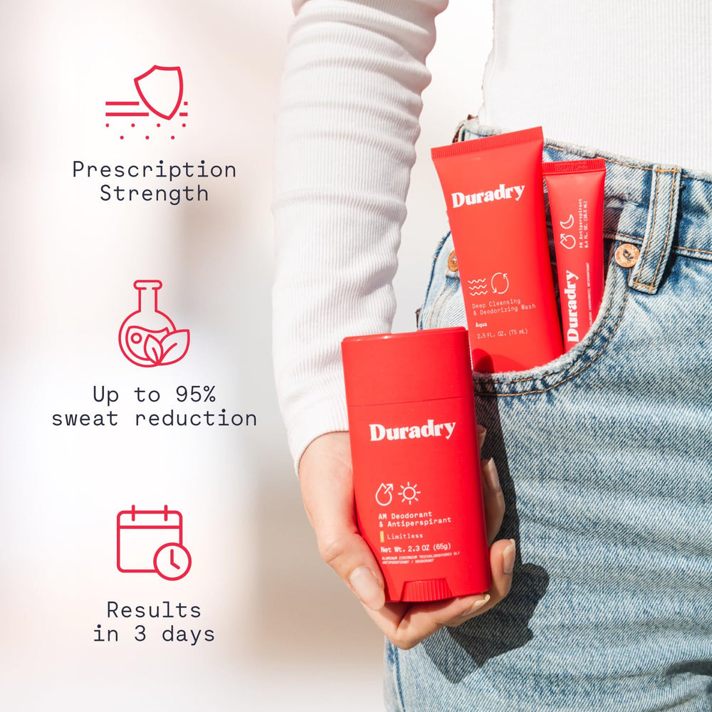 Gel minimizante Duradry enfocado en reducción de sudor nocturno