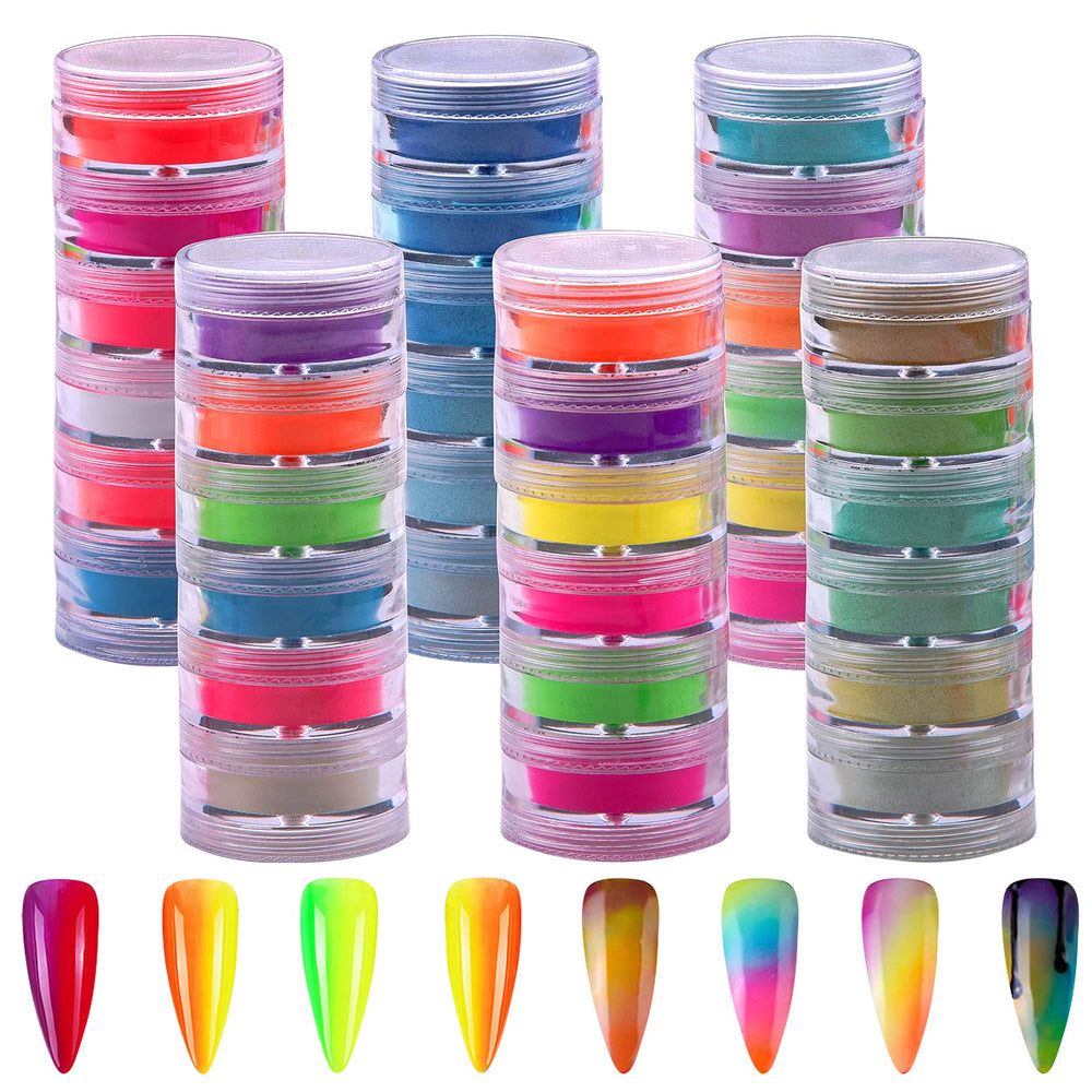 Duufin 36 colores: pigmento brillante para uñas y decoraciones.