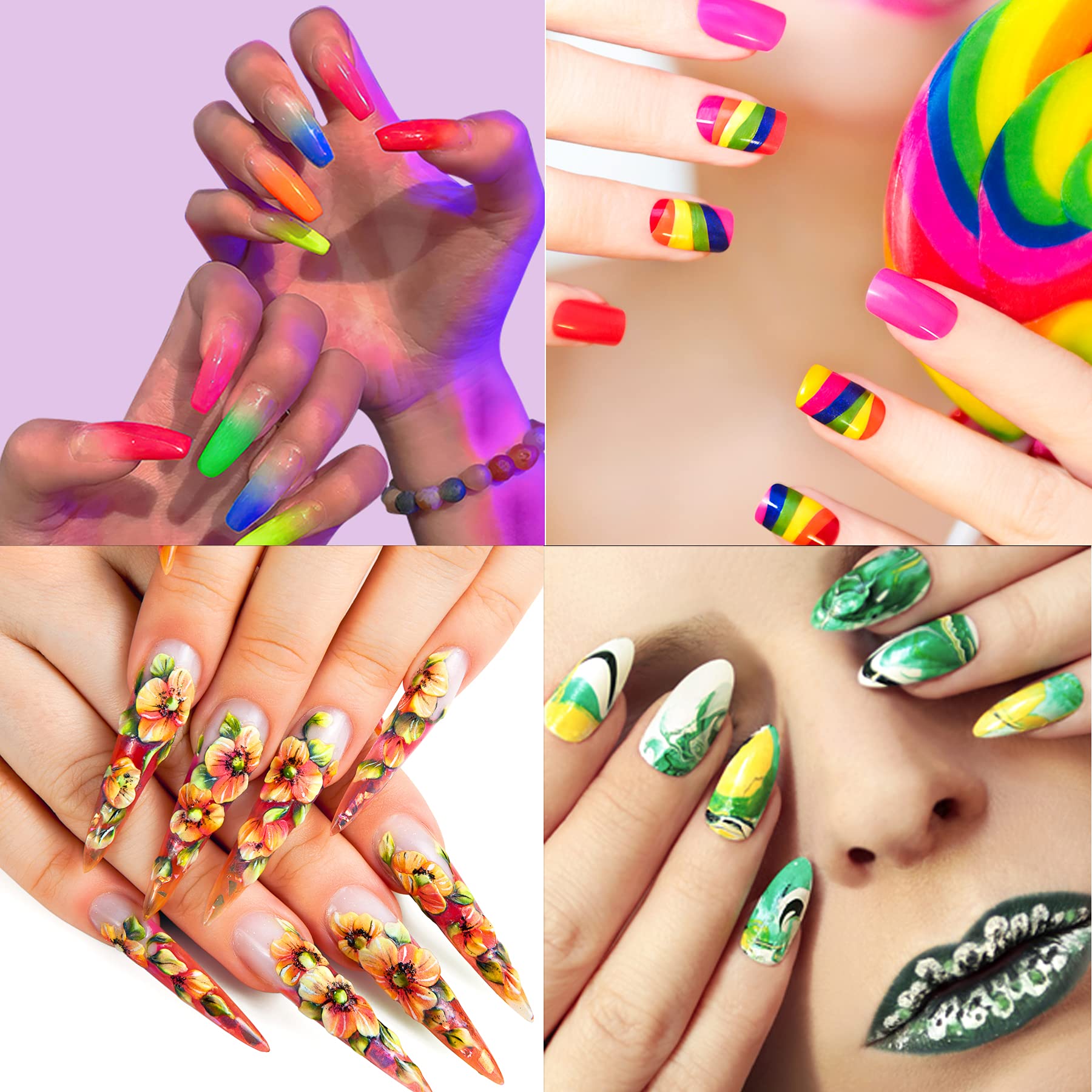 Duufin pigmentos para arte y uñas: resultados creativos.