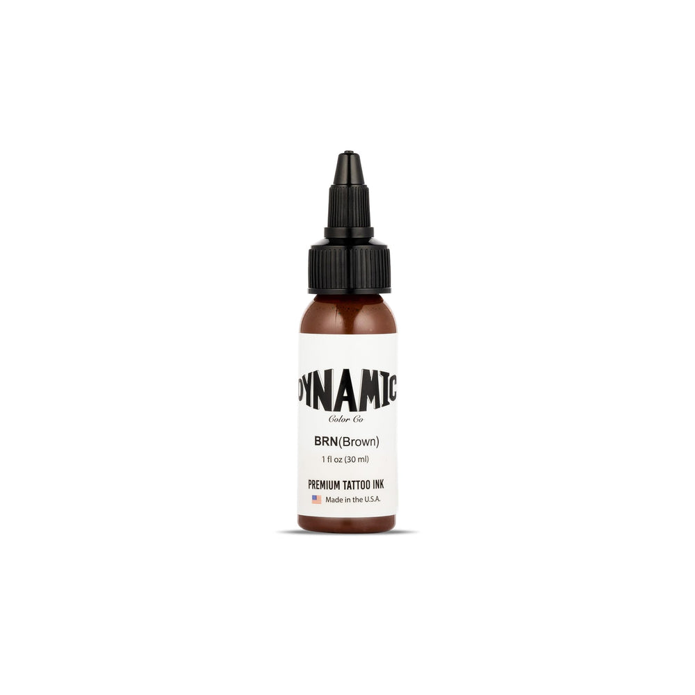 Tinta marrón Dynamic Color Co en botella 1oz para tatuajes