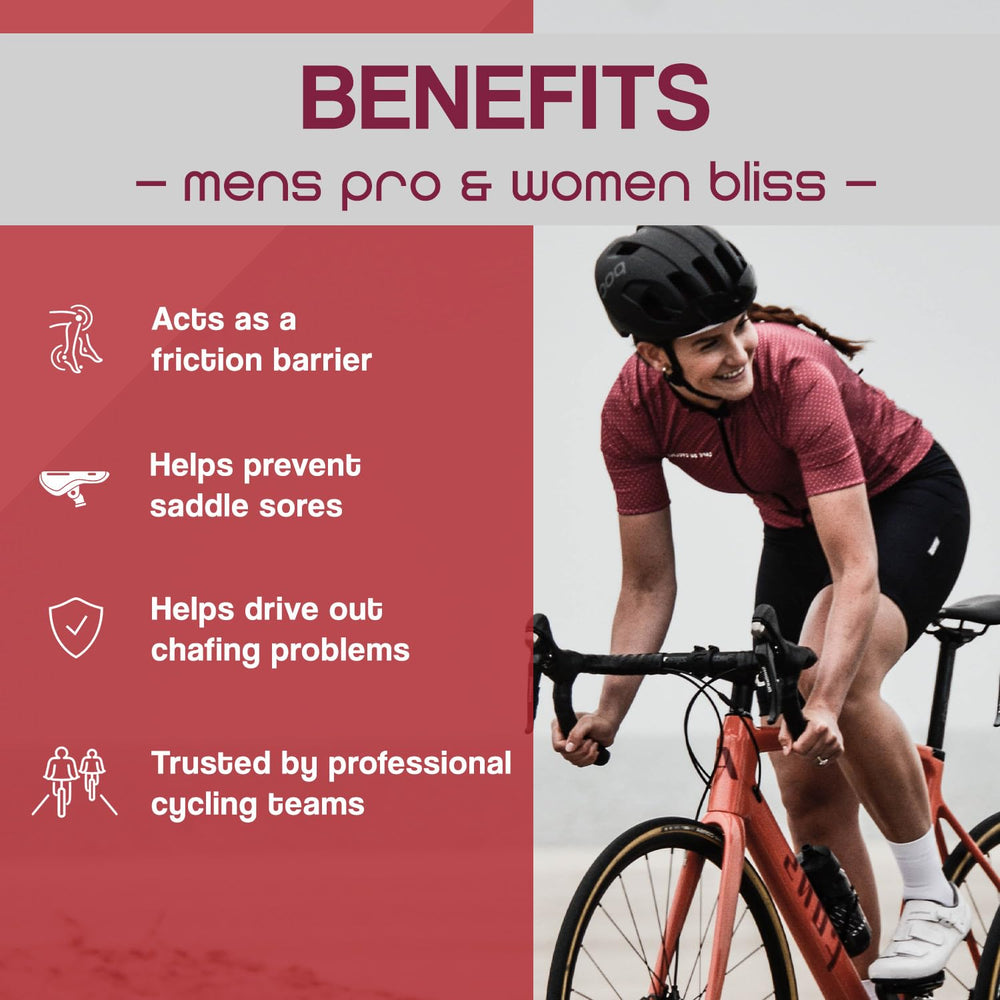 dznuts Bliss en uso para ciclismo, correr y senderismo con crema suave.
