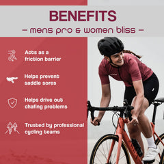 dznuts Bliss en uso para ciclismo, correr y senderismo con crema suave.