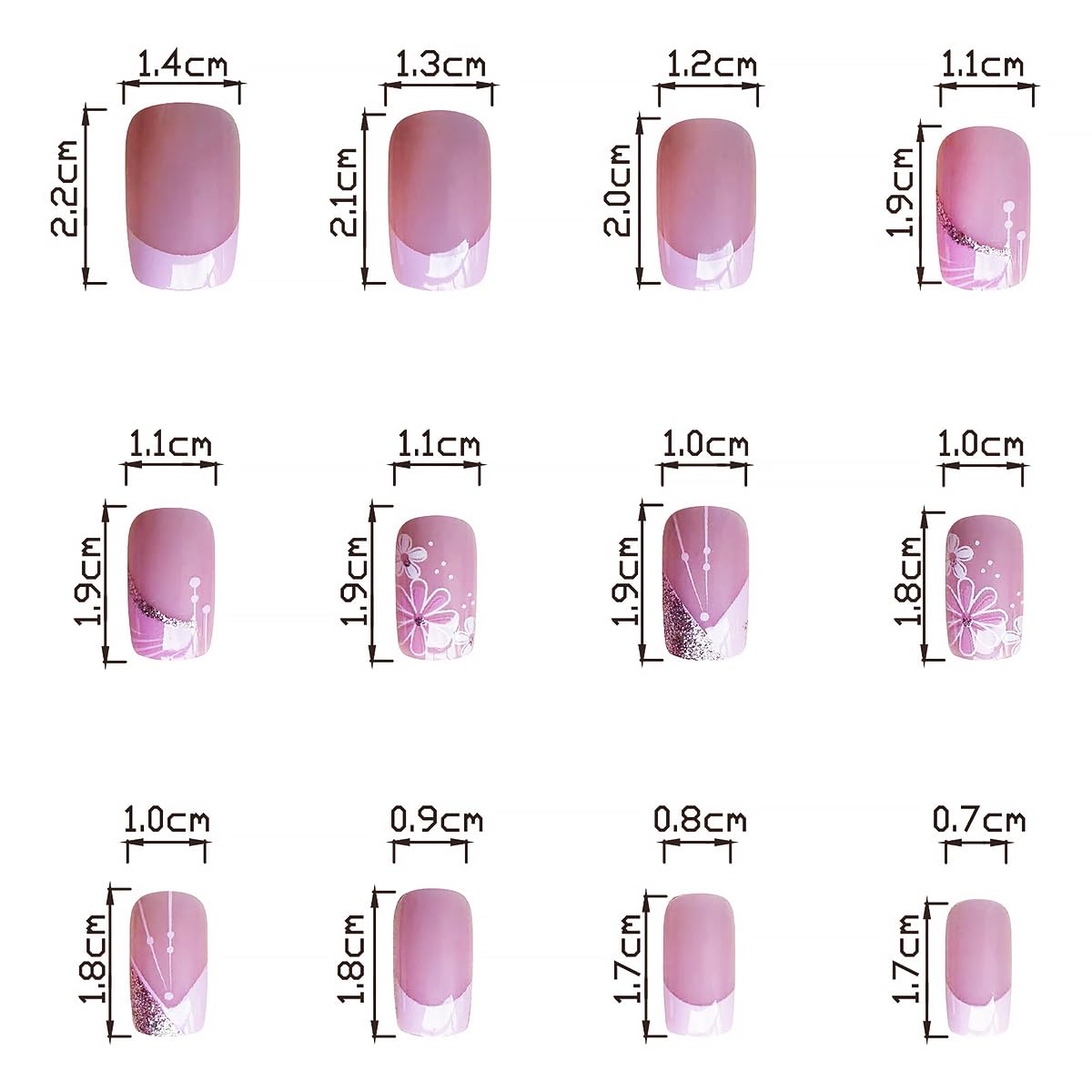 DZPGUONIZ aplicación fácil de uñas cortas para hacer en casa
