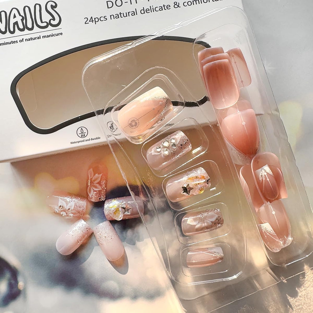 DZPGUONIZ uñas diseños brillantes con estrellas para estilo festivo