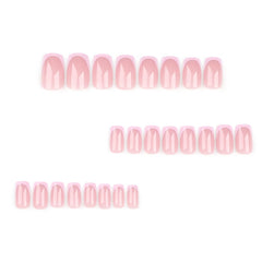 DZPGUONIZ uñas francesas rosadas con brillo para un estilo elegante.