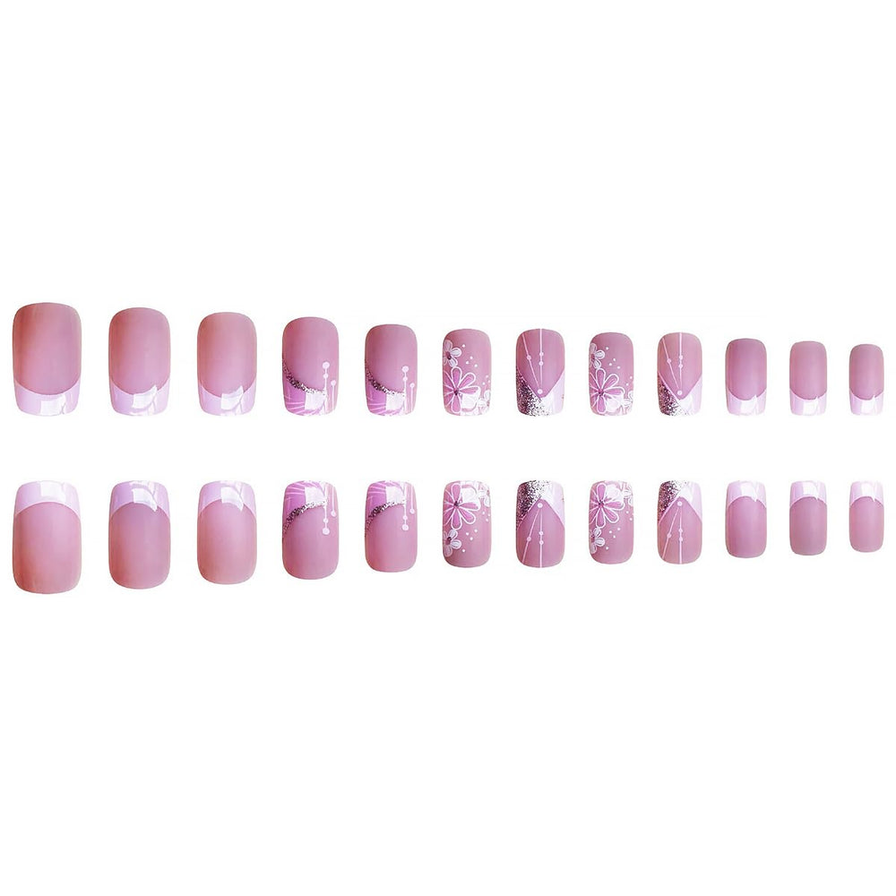 DZPGUONIZ uñas rosadas neutras con líneas elegantes para cualquier ocasión