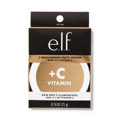 e.l.f. C‑Brightening Putty Primer: aplicación que facilita un acabado uniforme.