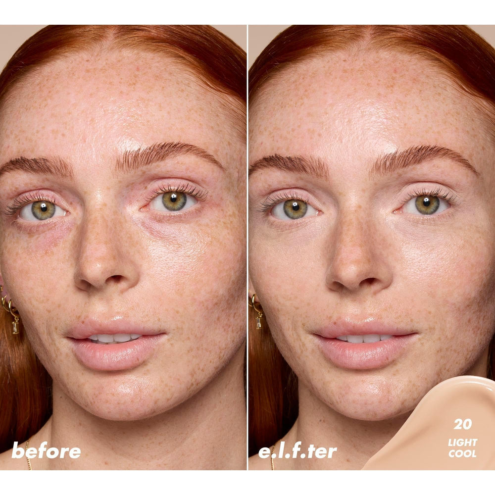 Cobertura media ajustable para ojeras con el corrector de e.l.f.