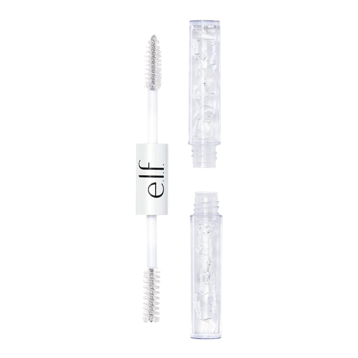 e.l.f. máscara clara para cejas y pestañas con doble cepillo para definición.