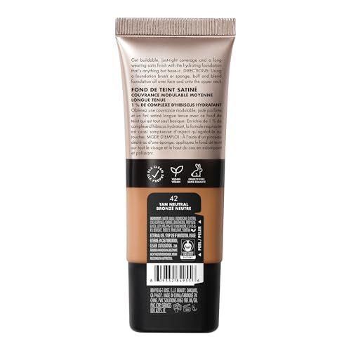 e.l.f. Soft Glam Foundation tono 42 tan neutro para piel neutra.