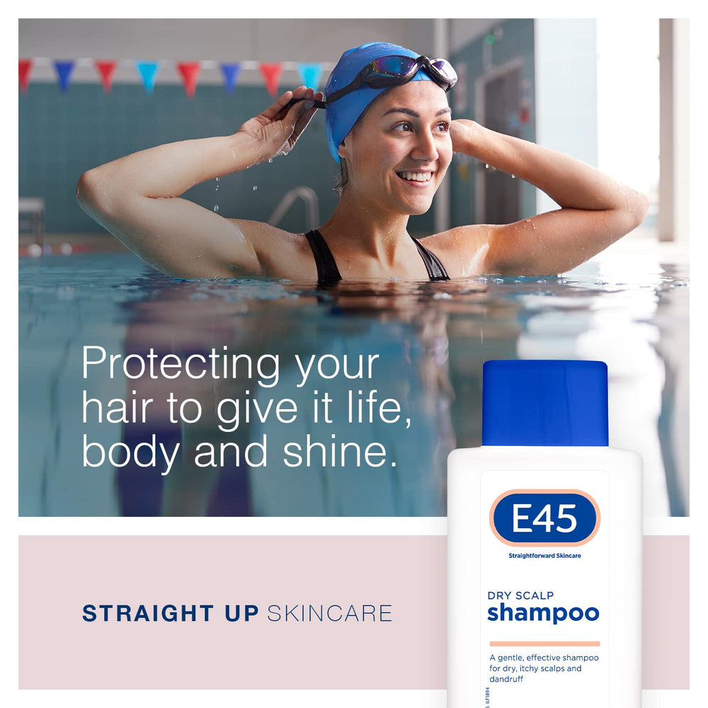 Champú E45 probado dermatológicamente para uso suave